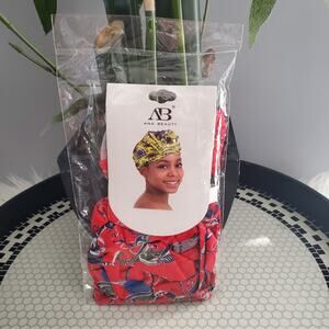Ana Beauty New York Red Navy Blue Hair Turban Cap Size OSFM